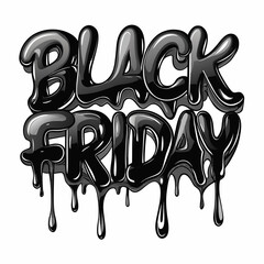 Bold black Friday dripping text design perfect for sales promotions and graphic overlays