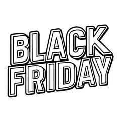 Bold Black Friday lettering announces massive sales and shopping excitement for consumers seeking deals.