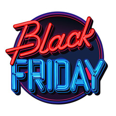 Vibrant neon sign announces exciting Black Friday deals and shopping promotions