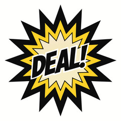 Dynamic DEAL explosion graphic with bold text perfect for sales and promotions