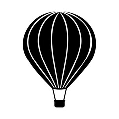 Obraz premium Silhouette a hot air balloon with vertical stripes basket transport travel