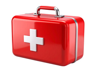 Fototapeta premium 3D realistic first aid box icon with soft shadows and glossy finish