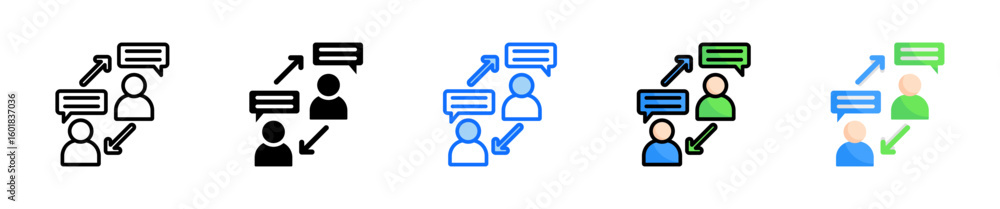 Poster feedback icon set multiple style collection