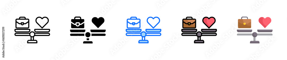 Poster work life balance icon set multiple style collection