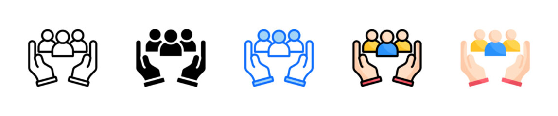 Team Diversity Icon Set Multiple Style Collection