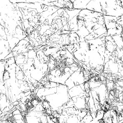 Fototapeta premium Abstract black and white grunge texture with chaotic lines and splatter patterns, distressed rough ink overlay, retro vintage scratched pattern on transparent background