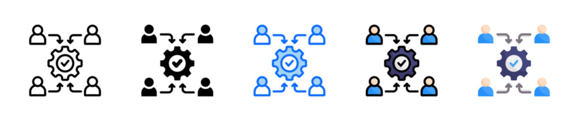 Employee Enggamenet Icon Set Multiple Style Collection