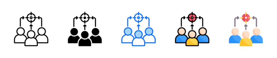 Team Goals Icon Set Multiple Style Collection