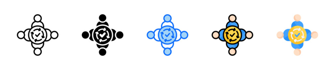 Team Dynamics Icon Set Multiple Style Collection