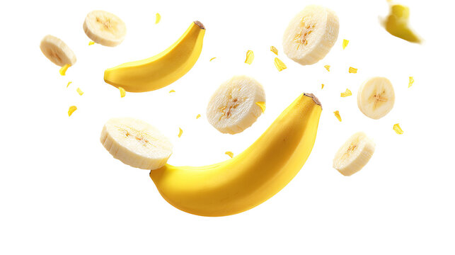 Milk or yogurt splash with fresh banana sliced