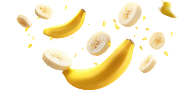 Milk or yogurt splash with fresh banana sliced