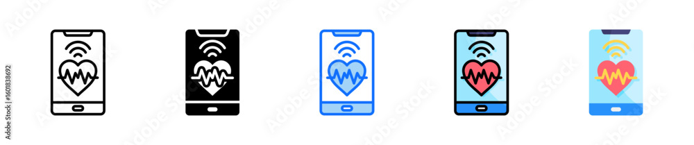 Poster connected health icon set multiple style collection