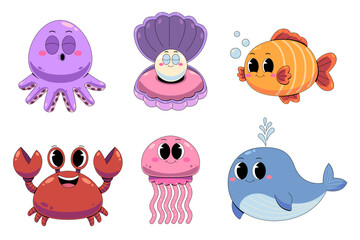 Cute Aquatic Animals Collection