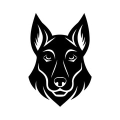 Silhouette dog head logo minimal graphic design vector