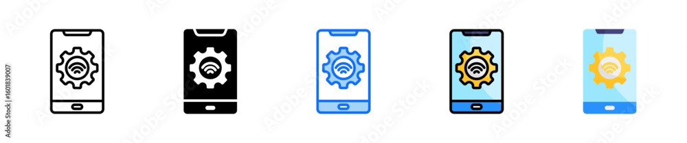 Poster smart wearables icon set multiple style collection