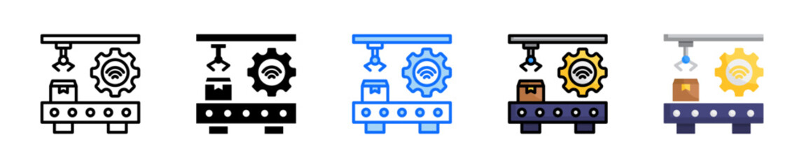 Factory Icon Set Multiple Style Collection