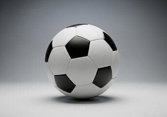 Soccer ball isolated on gray background for sports equipment and game concepts with soccer ball details