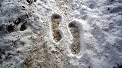 Footprints in the snow
