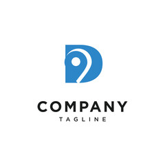 Obraz premium Letter D Location Logo Icon Vector