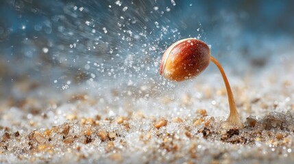 Sprout emerging from sand