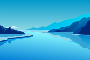 mountain landscape with blue sky