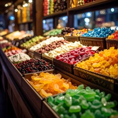 Obraz premium Colorful sweets and candies in a shop