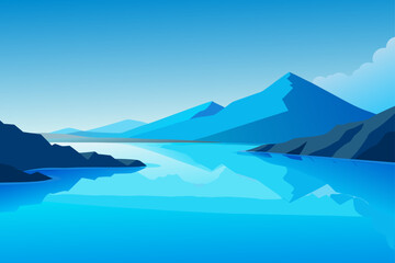 mountain landscape with blue sky and clouds