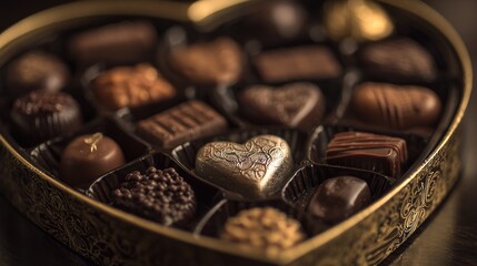 Heart-shaped box of assorted chocolates