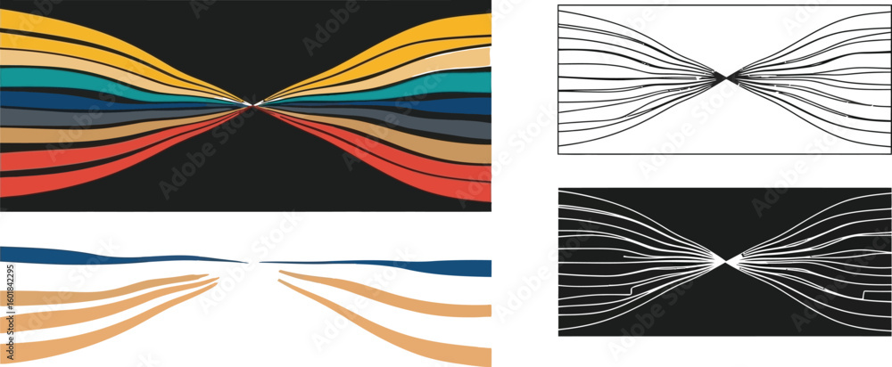 Poster abstract retro lines background design vector illustration graphic design template for banner and po