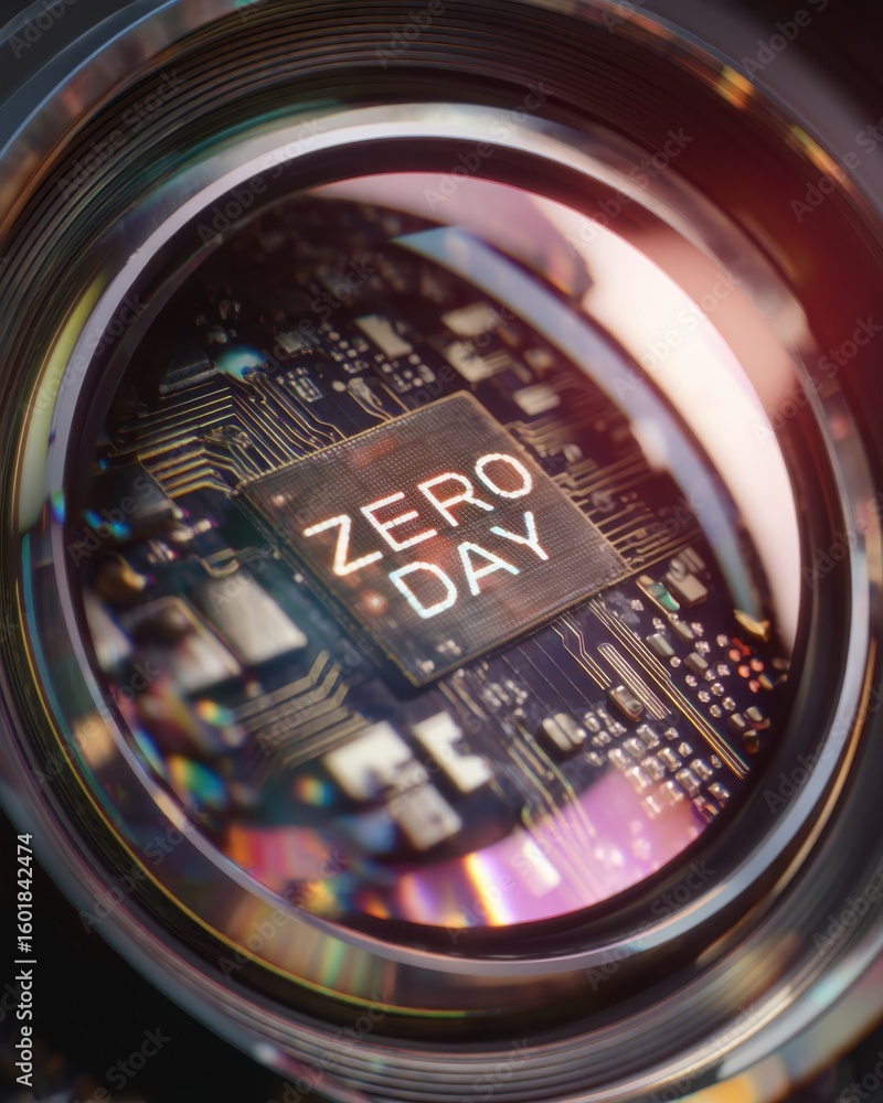 Poster close-up of a computer chip with 