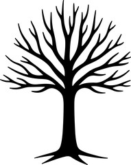 Fototapeta premium silhouette of a tree, tree, nature, silhouette, branch, winter, vector, forest, black, autumn, bare, plant, single, dead, sky, illustration, leaf, season, branches, oak, spring, wood, trees, dry, desi