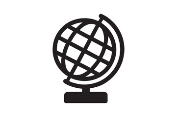 Obraz premium World Globe icon silhouette vector with white background