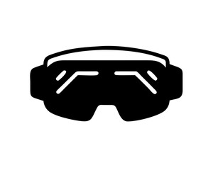 Virtual reality headset silhouette icon technology