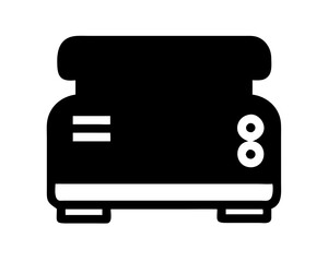 Simple black silhouette of a modern toaster