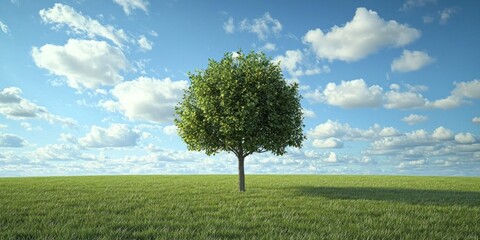 Obraz premium A Lone Tree in an Open Field