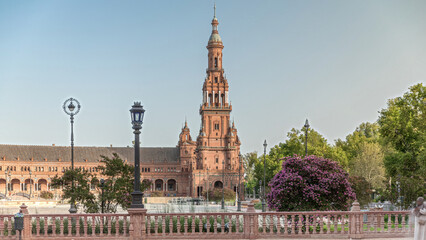 Plaza de Espana timelapse hyperlapse in Seville, Spain