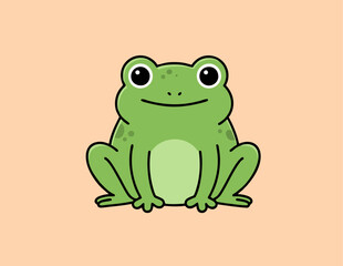 green frog on white background