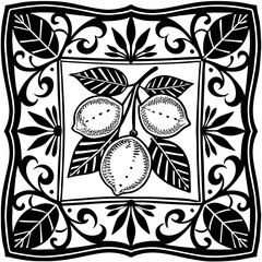 Italy summer bandana print set, Amalfi vector lemon hand drawn square tile, blue mediterranean stamp. Sicilian traditional fashion design, seashell blanket background. Italy textile decoration print