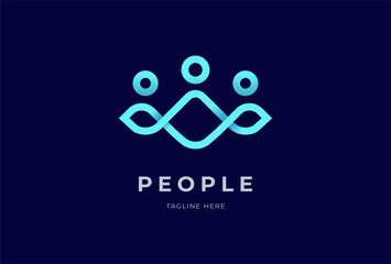 People logo design, Community human people Logo template element, vector illustration