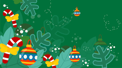 Festive candy cane ornaments and leaves for holiday designs. Perfect for greeting cards, Christmas decorations, and holiday themed projects.