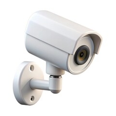 White security camera for surveillance isolated on white background