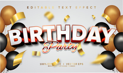 birthday party vector text effect with modern style design
