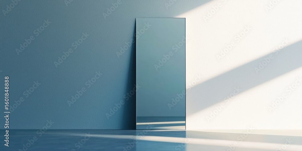 Aufkleber a minimalist mirror illusion where the reflection does not match the real-world objects