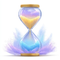 Pastel Hourglass with Sand Explosion