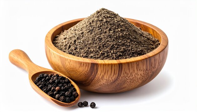 Freshly Ground Black Pepper Spice Powder for Culinary Flavor and Aromatic Seasoning