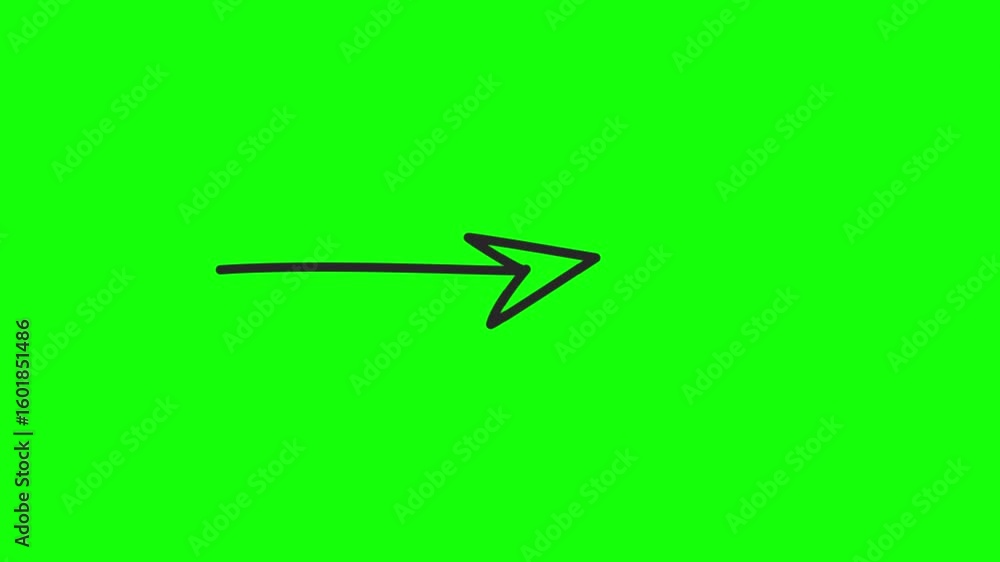 Poster simple animated arrow moving right on green screen