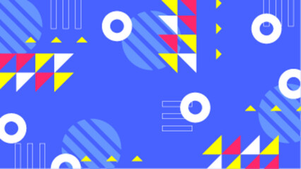 Obraz premium Vibrant blue geometric shapes for modern backgrounds, web design, posters, banners, social media graphics, and contemporary visual projects.