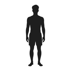 a black silhouette vector depicting a standing person