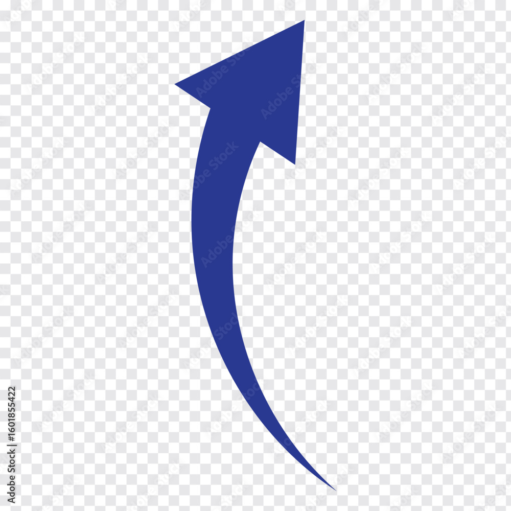Poster set long blue curve arrow icon vector . blue curve arrow icon set. long arrow icon set. vector illus