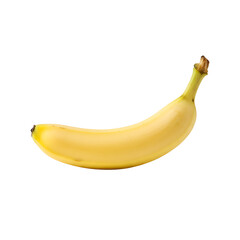 Studio Shot of a Single Yellow Banana Isolated on Transparent Background Ripe and Healthy Tropical Fruit Rich in Potassium and Fiber